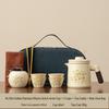 Portable Chinese Style Travel Tea Set for One Person - Outdoor Camping Teacup Kuaike Set