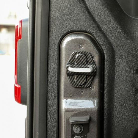Carbon Fiber ABS Lock Covers Protector Trim for 18-21 Jeep Wrangler JL JLU JT 6X