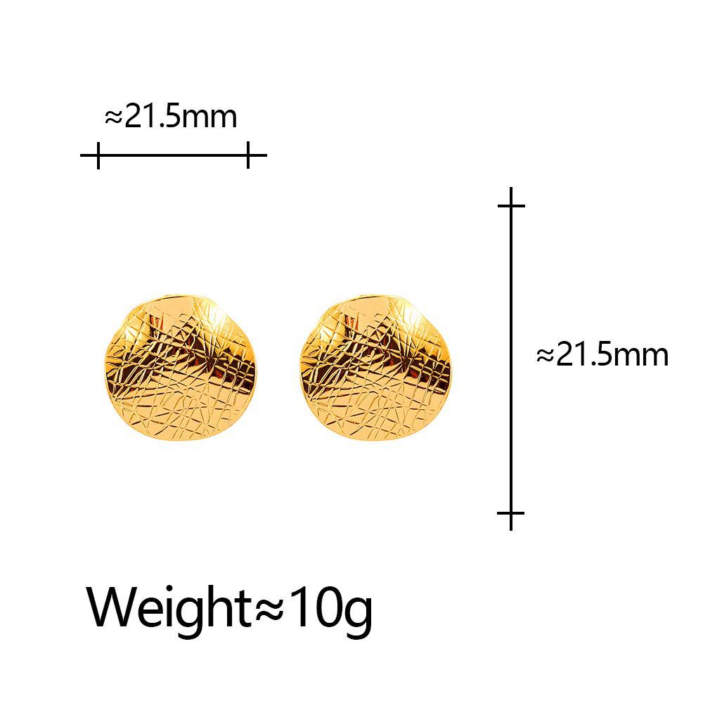 Elegant Round Pleated Line Earrings: Unique Design for Women, Exquisite High-End Style Jewelry