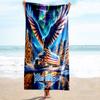 1PC Custom Name American Freedom Truck Beach Towel Highly Absorbent And Sand-Resistant Towel for Swimming, Pool, Yoga, And Travel Lightweight
