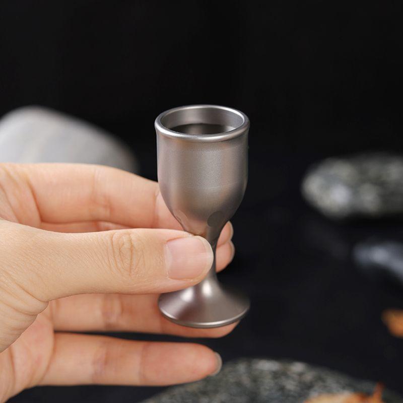 Pure Titanium White Wine Cup Small Wine Set Chinese Retro Style Goblet Simplicity Household Luxury New Outdoor Travel Liquor Cup
