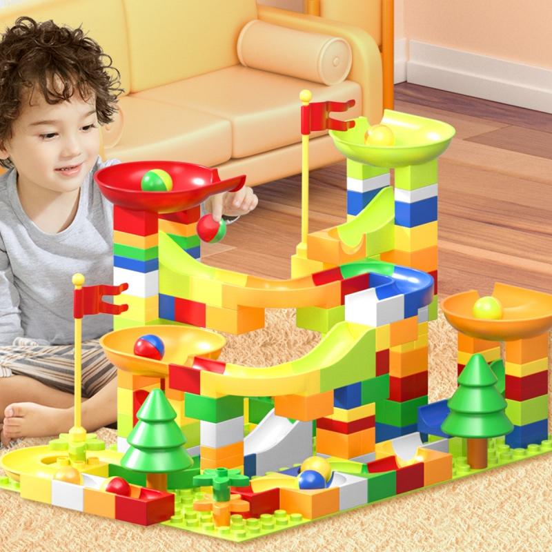 Children Maze Ball Tracks Slider Blocks DIY toy Early Educationtoy Kids Gift city Building Blocks Funnel Slide Blocks Toys