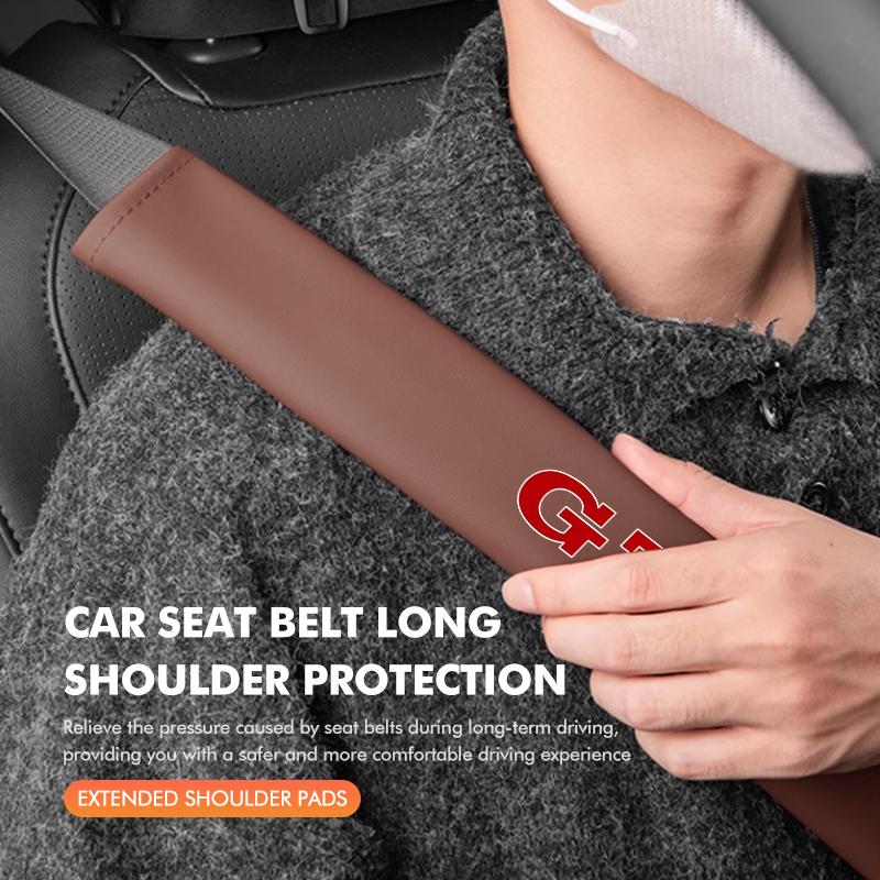 For Volkswagen VW Long Car Seat Belt Shoulder Pad Leather Pressure Relief Cushion Golf 4 5 6 7 GTI Tiguan Passat B5 B6 B7 CCNI9