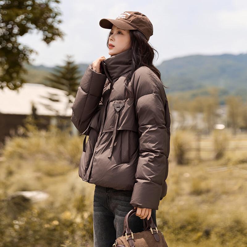 Demana Damen Kurze Daunen-Pufferjacke 90% Daunen