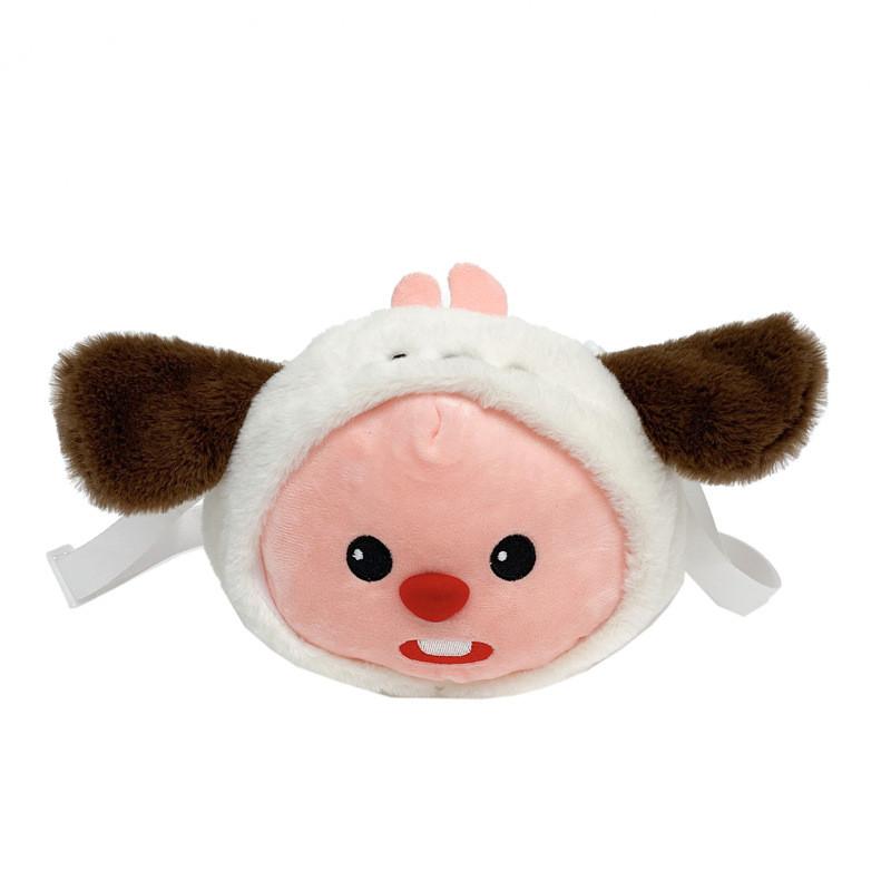 Loopy Cute Plush Bear Mini Crossbody Bag With Zipper Closure For Daily Use
