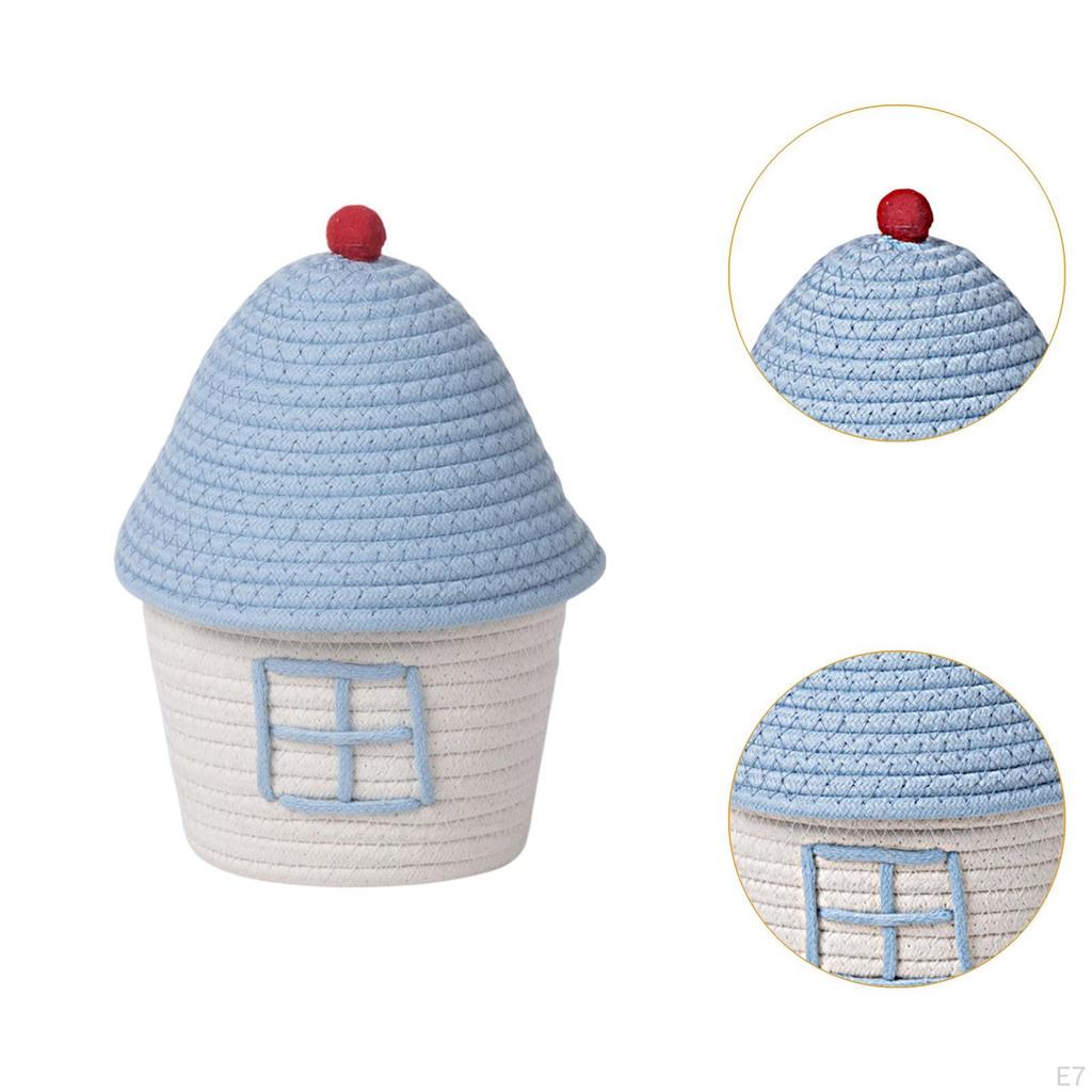 Cotton Rope Woven Basket Desktop Organizer Creative Decorative Home Supplies Organiser Snack Holder