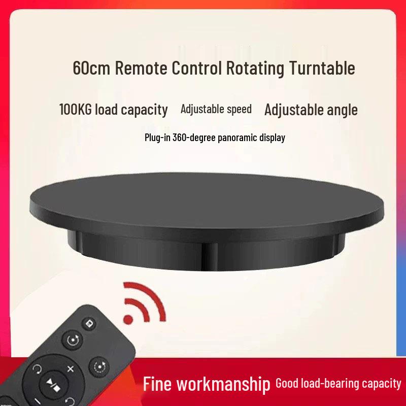 60cm Remote Control Electric Turntable, 100kg Capacity for E-commerce & Live Broadcast Rotating Display