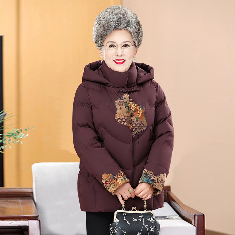 

Мамина зимняя красная куртка с плюшевой подкладкой, новая хлопковая куртка с капюшоном, для среднего и пожилого возраста, год зодиака, хлопковая куртка, теплая хлопковая куртка 3XL фиолетовый