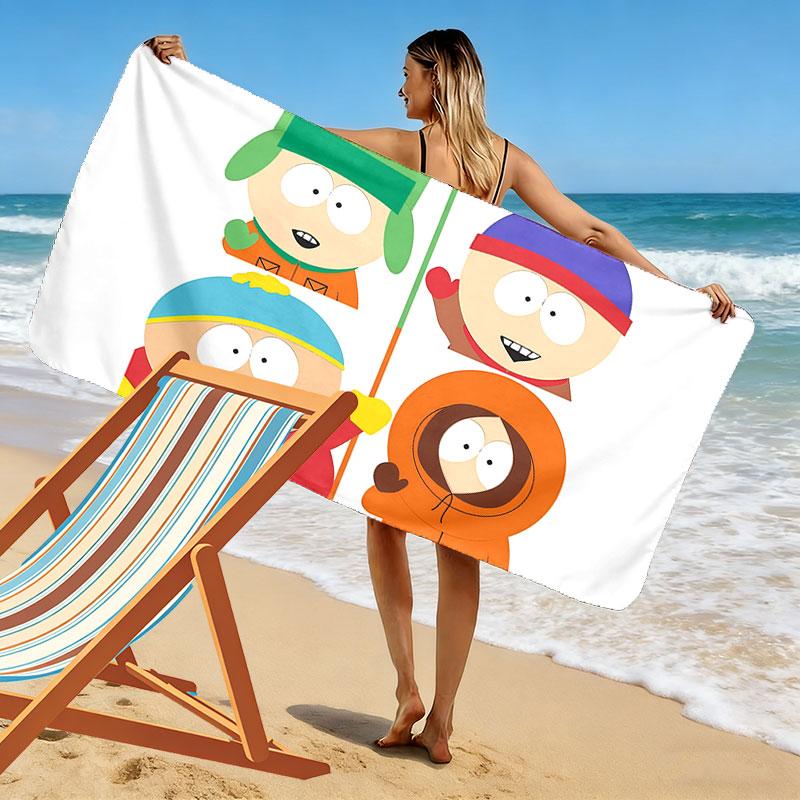 South Park Cartoon Print Beach Towel, Large Soft Quick Dry Towel for Beach Camping Swimming