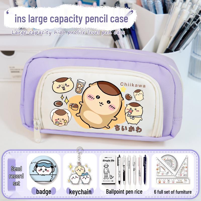 Chiikawa 2025 Torba Ita - Duża Pojemność Podwójna Warstwa Etui na Ołówki Anime dla Dziewcząt.