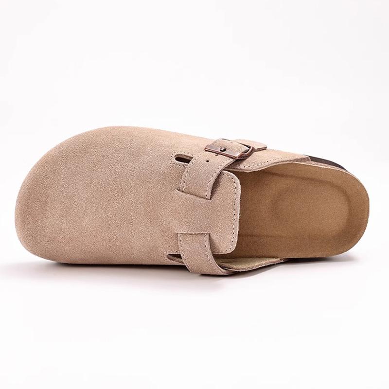 Smile PoP New Platform Clogs For Women Women's Suede Clogs Soft Cork Footbed Leather Mules Antiskid Potato Shoes Arch Support