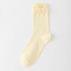 Female Spring and Autumn Pure Color Sweet with Three Lace in The Tube Pile Pile Cotton Socks