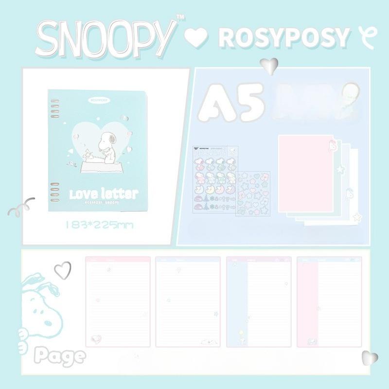 RosyPosy soft set, Snoopy joint loose-leaf book, student A5/B5 horizontal line workbook notebook