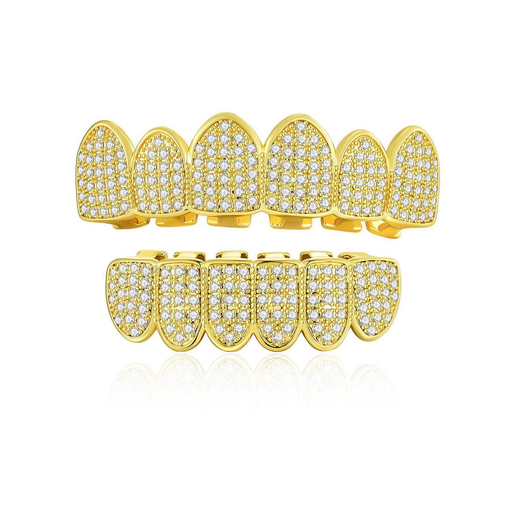 Seks tenner Hip Hop Gull Grillz med Zirkon - Halloween-utgave