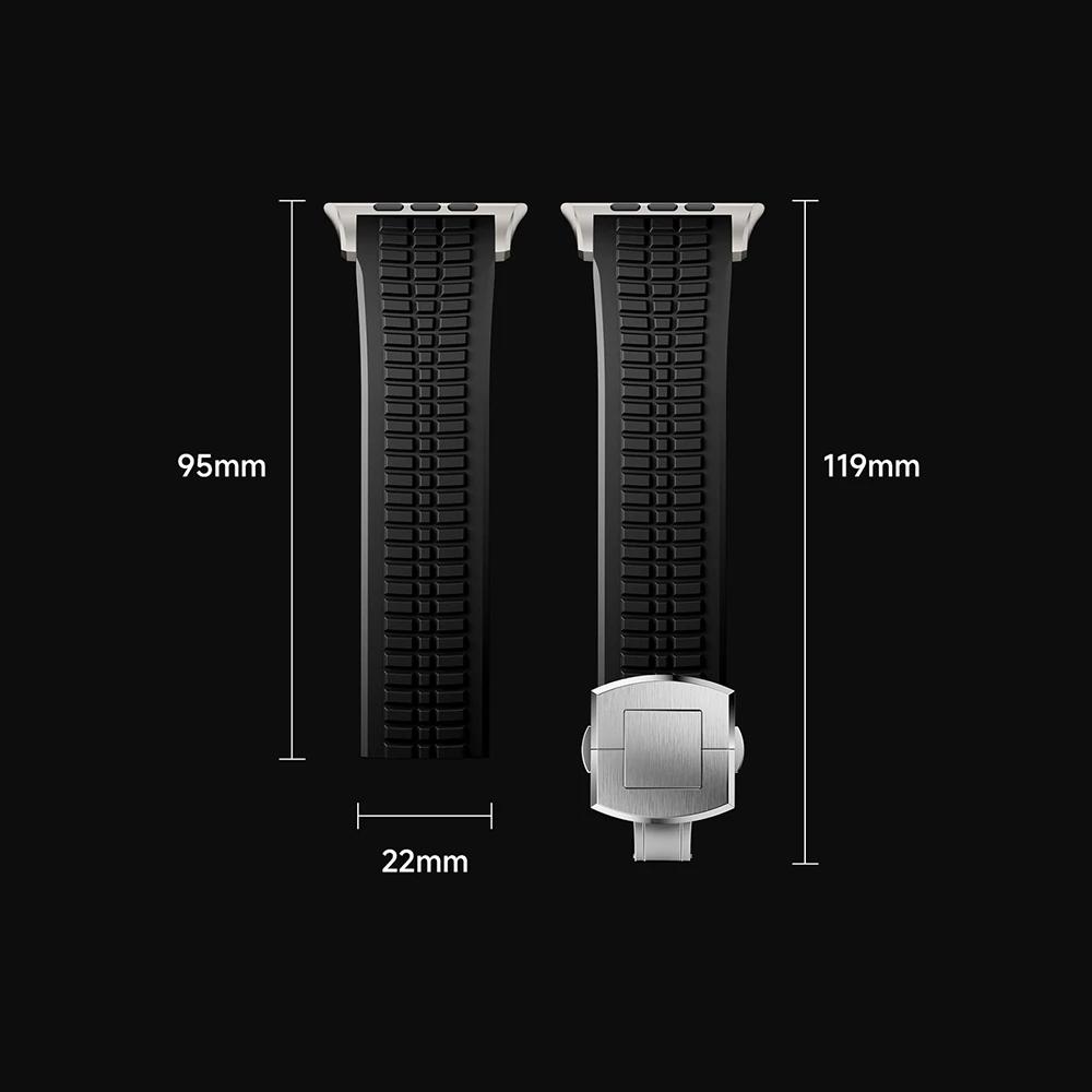 Silicone TPU Strap for Apple Watch Band Ultra 3 49mm 46mm 45mm 44mm Titanium Color Bracelet for IWatch Series 11 10 9 8 SE 7 6 5