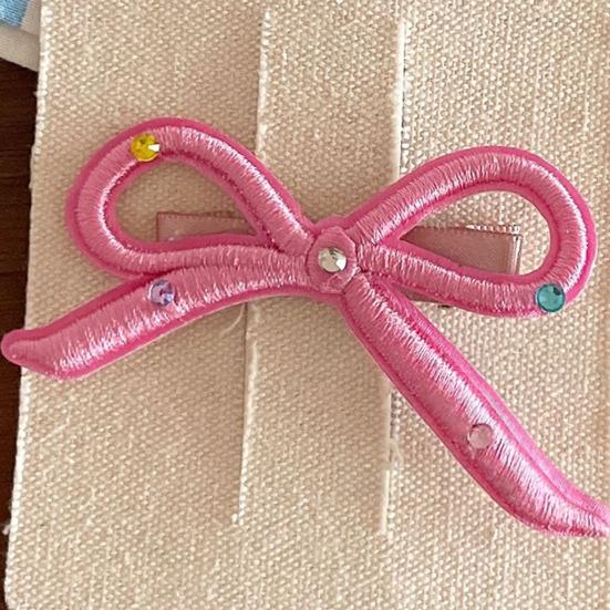 Girl Hairpin Rhinestone Inlays Three-Dimensional Bow Design Hair Pin Fixes Broken Bangs Hair Clip Hair Styling Tool