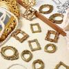 12 PCS Vintage Resin Picture Frame Set 4   Retro Frame Forms   Golden Photo Frames for Doll House Decor Jewelry Display