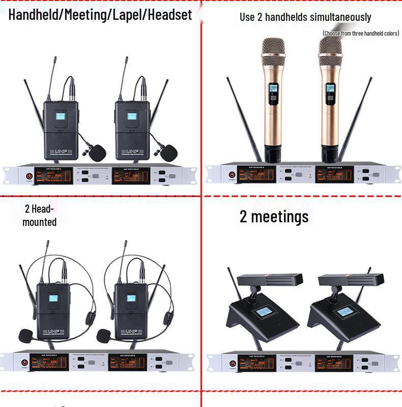 Two-Way Wireless KTV Microphone with True UHF Receiver and Infrared Frequency Matching
