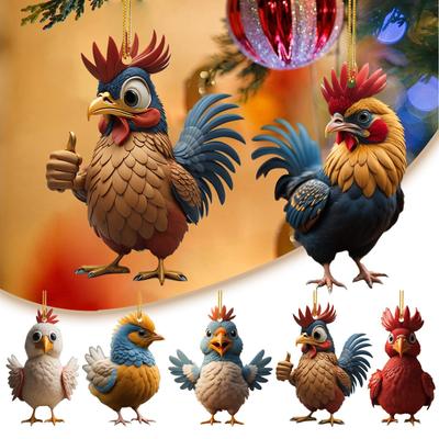 Animal Chicken Rooster Series Tree Pendant Acrylic Ornament