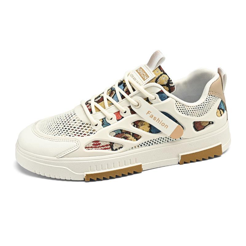 Men'S Shoes Breathable Mesh Shoes Casual Board Shoes Student Soft-Soled Sports Heightening White Shoes