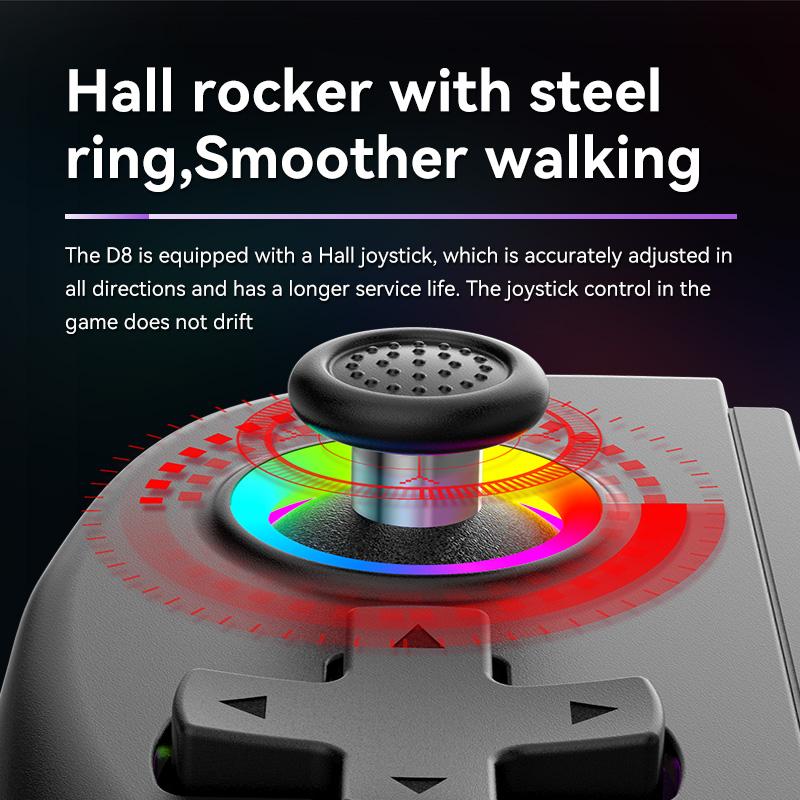 D8 iPhone iPad Game Controller Wireless Gaming for Ios MFI Android Phone Tablet Bluetooth Gamepad Holder Mount