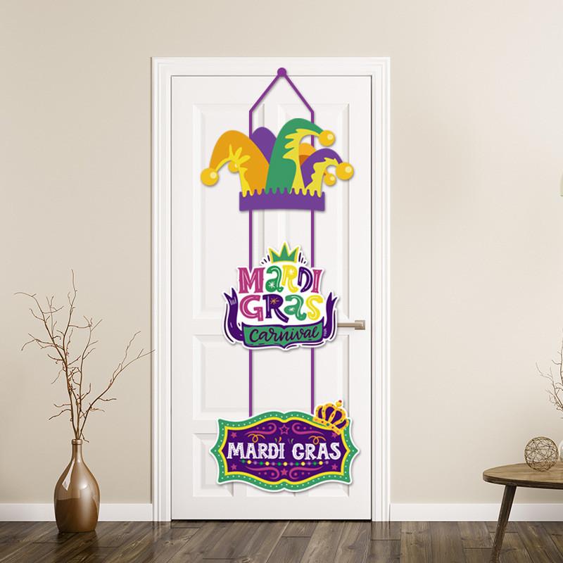 

Mardi Gras Themed Cartoon Clown Door Hanging Party Decor Celebrations For StyleA