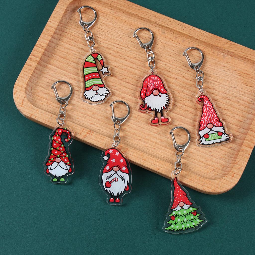 Christmas Keychain Pendant Xmas Tree Elk Snowman Keyring Merry Christmas Decor For Home 2025 Navidad Noel Happy New Year Gift