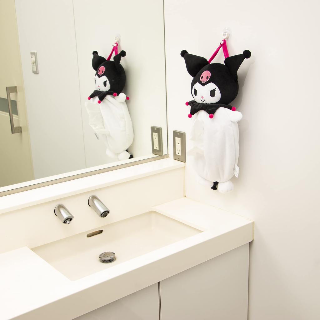 Moripiro Sanrio Tissue Case Kuromi Black Approx. 30cm X 50cm SANRIO Official Character Goods Kuromi Hanging Wall Mounted Car Tissue Cover Holder