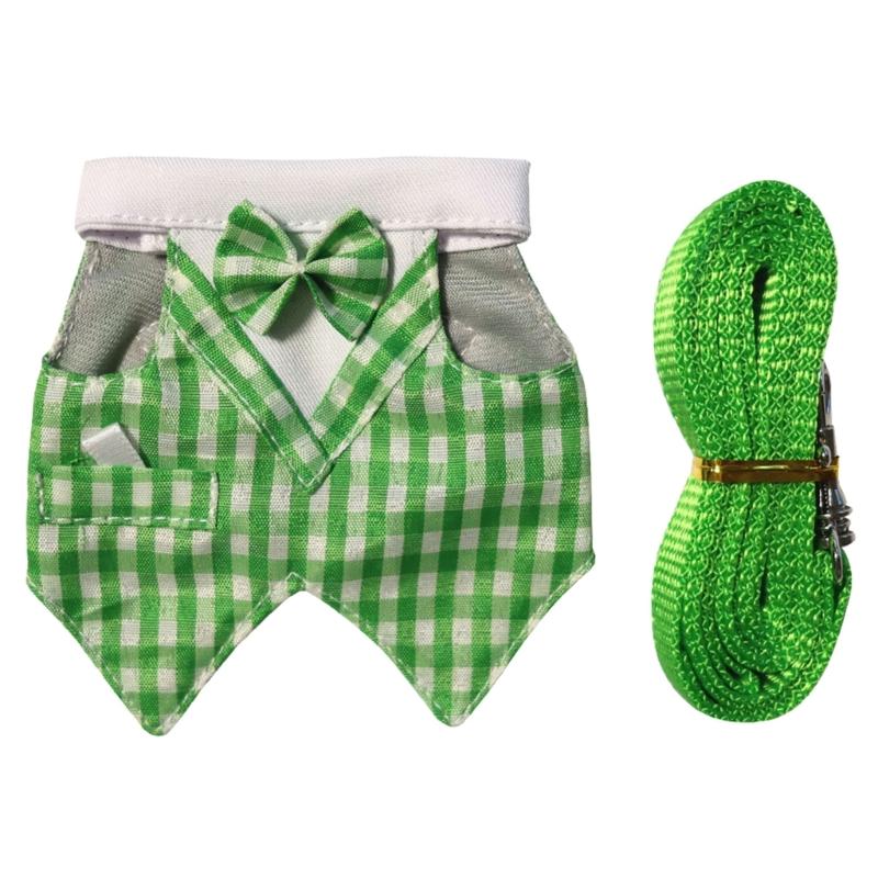 Secure Reinforced Pet Rope with Affixed Checkered Skirt for Small Animals Safety During Walks Pleasant Design