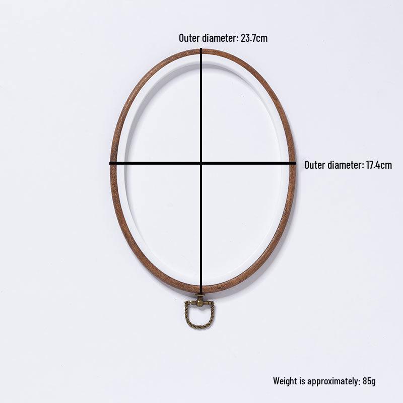 Cercuri de Broderie cu Aspect de Lemn Antic - Unelte & Decor Retro DIY Ovale/Rotunde