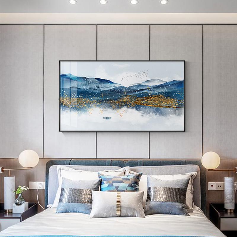 

Современная лодка в Клоунде Море Плакат и печать Ландшафтный холст Искусство Cuadros HD Настенное искусство для гостиной Новый китайский стиль Декорация