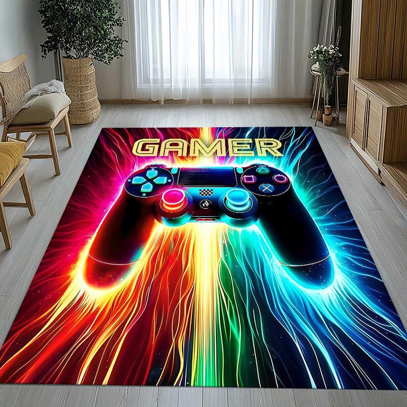 

Cartoon Game Gamer Zone Controller Logo Living Room Non-Slip Area Rug Soft Carpet for Bedroom Playroom Sofa,Home Decor Doormat 40x60cm