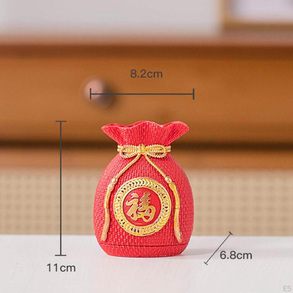 Bag Shaped Flower Vase Decorative Sculpture for Living Room Centerpiece