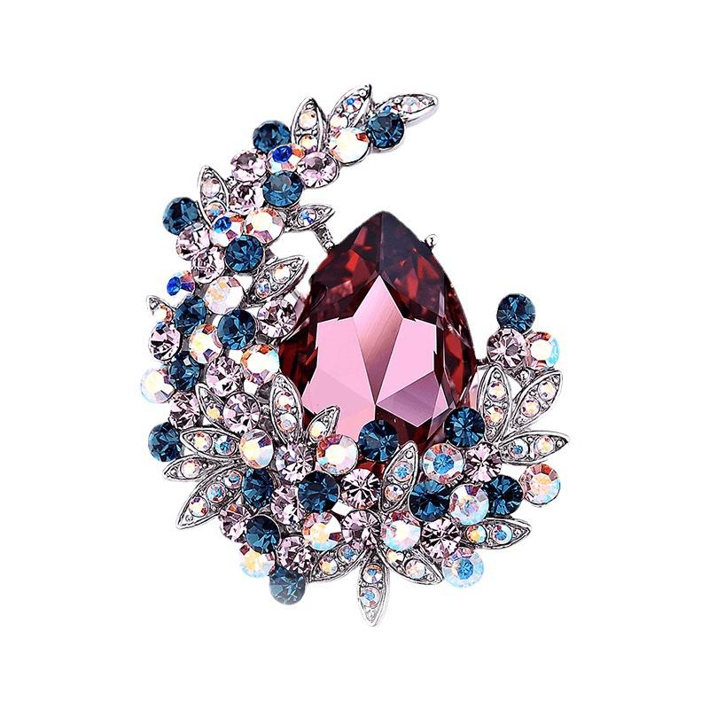 Temperament Crystal Brooch Women's Sweater Autumn and Winter Accessories Versatile Atmospheric Pin Simple Personality Corsage