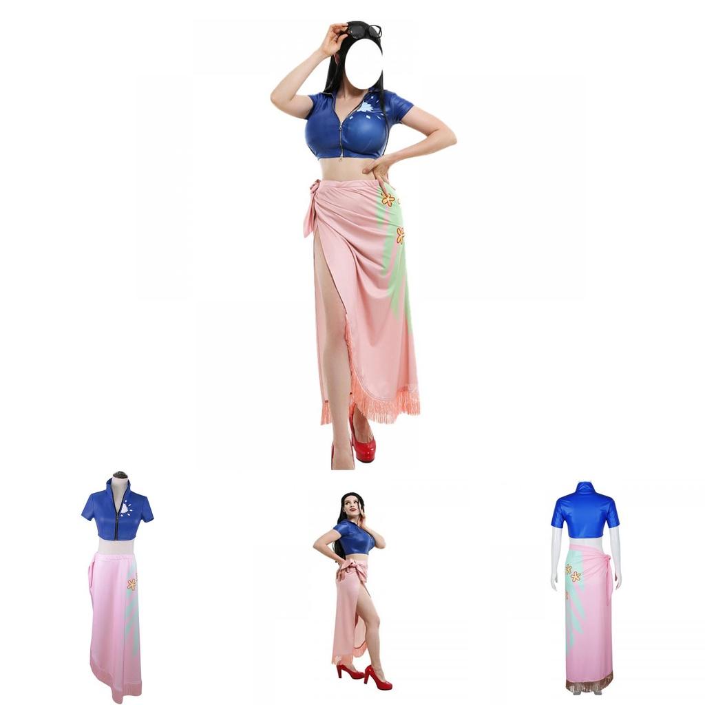 One Piece Nico Robin Skirt Anime Cosplay Costume Halloween Tops Decorated Perfect For Comic Exhibitions And Party Events.