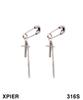 Xpier Safety Pin Cross Earrings 2.5 Hypoallergenic