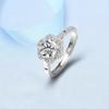 Micro Paved Six Prong Moissanite Style Simulated S925 Silver Engagement Ring Trending Proposal Diamond Ring for Women Wholesale