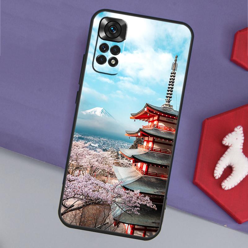 

Японское искусство Храм Сакура Чехол для Xiaomi Redmi Note 13 14 Pro 12 11 9 10 9S 10S 11S 12S Redmi 14C 10C 12C 13C Redmi 10C