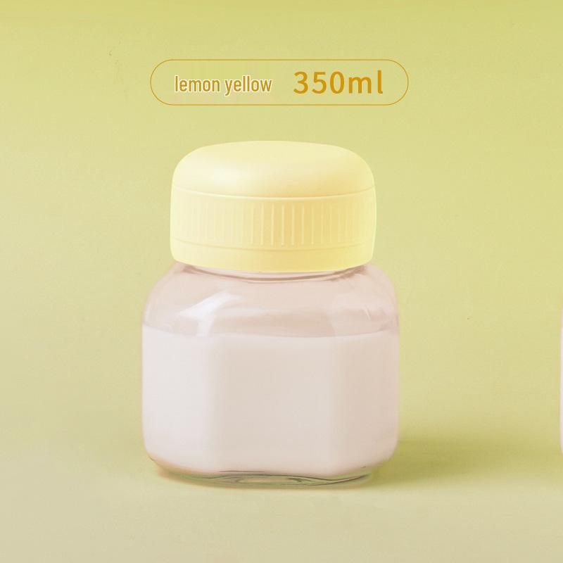 Stylish Large Capacity Chubby Glass Cup - Portable for Coffee, Water, or Soy Milk 350ml