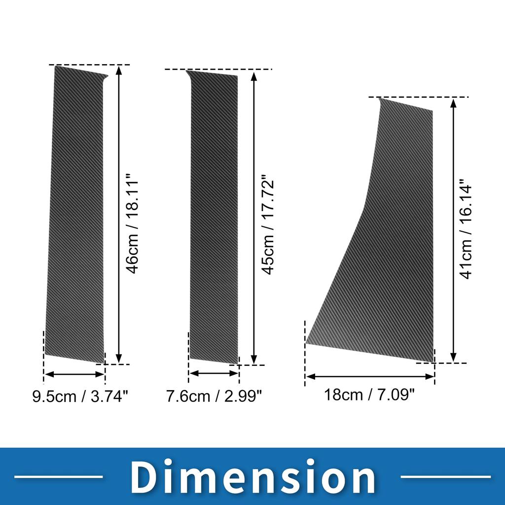 ABSOPRO Samolepky na okenní lišty sloupků dveří pro sloupky Vnější kryty vnějších dveří pro Mitsubishi Pajero Vzor uhlíkových vláken Černé Proti poškrábání Sloupky,