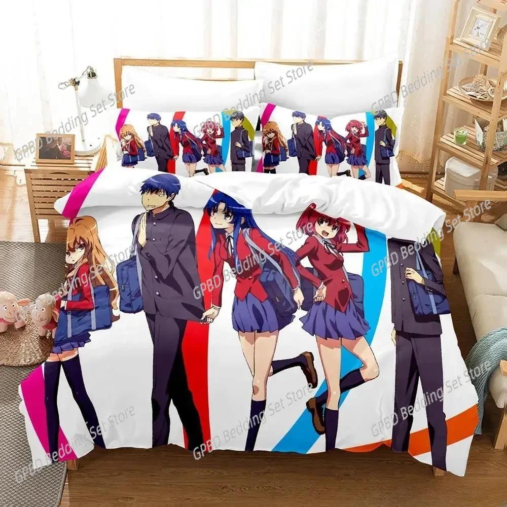 Toradora Bedding Set Single Twin Full Queen King Size Bed Set Adult Kid Bedroom Duvet cover Sets 3D Print Anime Bed Sheet Set
