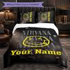 Nirvana Customized Name Text Bedding Set, 1 Duvet Cover & 2 Pillowcases Personalized Bedroom Gift