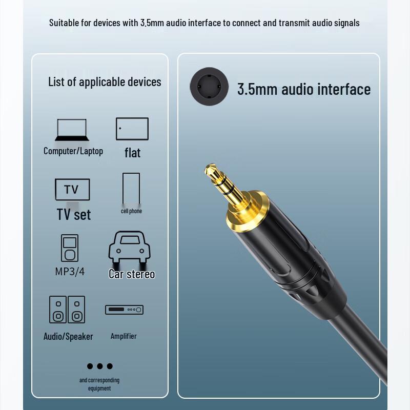 G.C.X 3.5mm to Dual 6.35mm Stereo Audio Cable