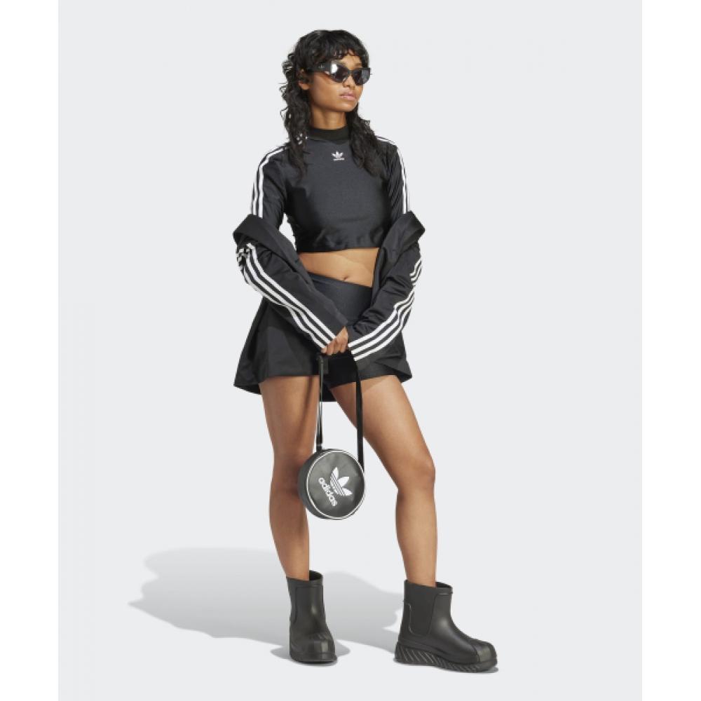 Adidas 3s Cropped Long Sleeve Tee Black Iu2428