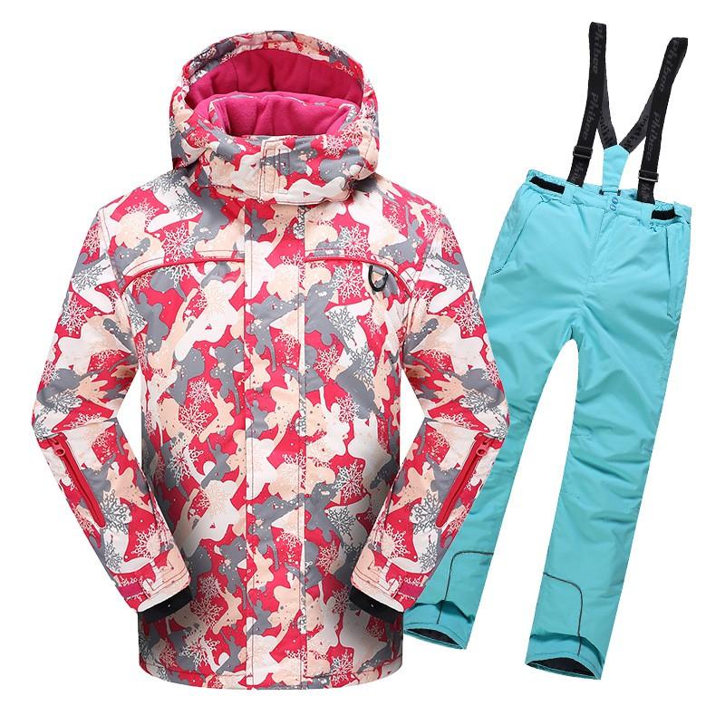 Kids Ski Suit Set Waterproof Warm Windproof Outdoor Snowsuit Boys Girls Toddler Winter Jacket Pants