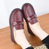 Women's Winter Leather Slip-On Shoes: Fleece-Lined, Waterproof, Non-Slip, Fashionable with Soft Sole