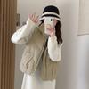 Loose Cotton Sleeveless Vest with Side Zipper for Women, Korean Style Solid Color Coat for Autumn and Winter