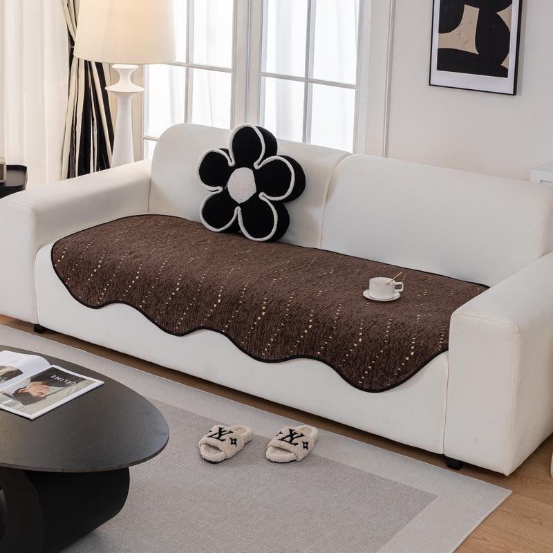 Special-Shaped Sofa Cushion, Universal Cushion For All Seasons, Irregular Straight Row Leather, Retro Light Luxury, High-End Sofa Cloth Cover