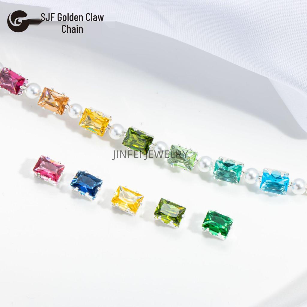 50-teiliges DIY-Schmuck-Set: Bunte rechteckige und quadratische Edelsteinbohrer