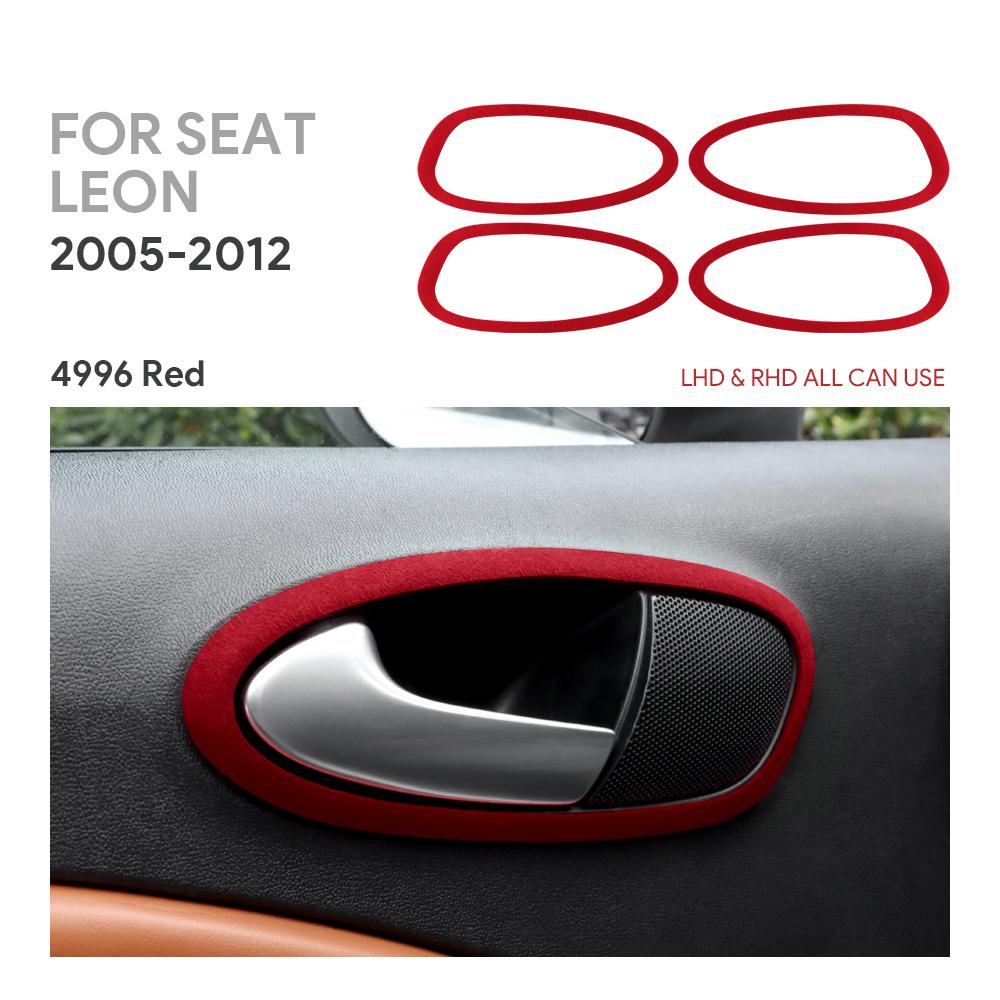 BEV1 Top Suede Trim Sticker For Seat Leon 2005 2006 2007 2008 2009 2010 2011 2012 LHD RHD Car Door Handle Switch Interior Accessories